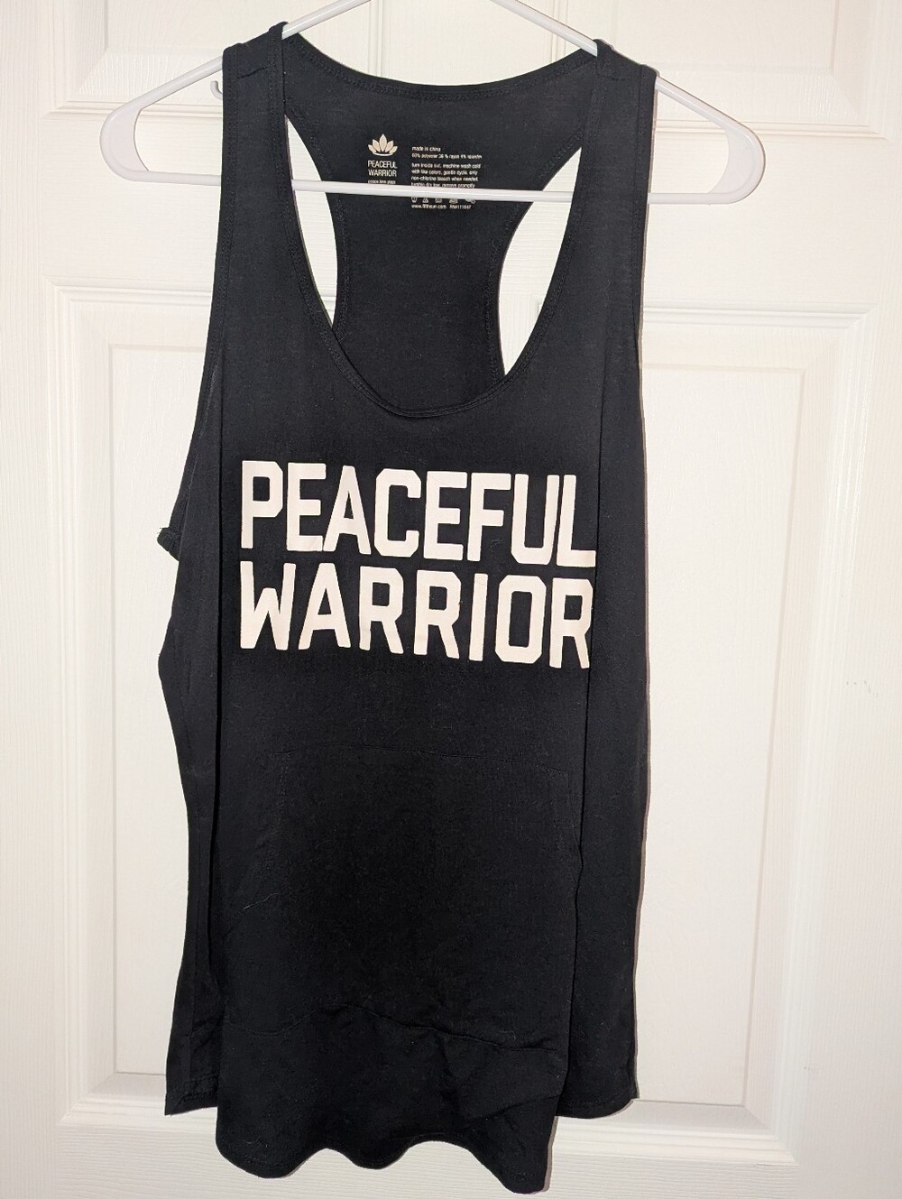 Peaceful Warrior Black Racerback Tank Top - Size Xl